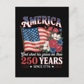 Amerika 250 Jaar Vlag Bloemstuk Briefkaart (Voorkant)