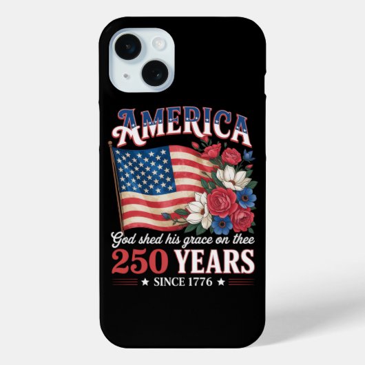 Amerika 250 Jaar Vlag Bloemstuk Case-Mate iPhone Case (Achterkant)
