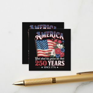 Amerika 250 Jaar Vlag Bloemstuk Informatiekaartje