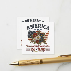 Amerika 250 Jaar Vlag Bloemstuk Informatiekaartje