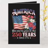 Amerika 250 Jaar Vlag Bloemstuk Kaart (Gele Bloem)