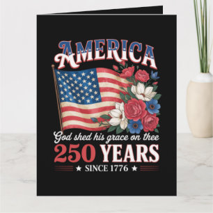 Amerika 250 Jaar Vlag Bloemstuk Kaart
