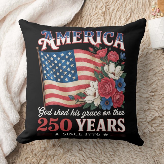 Amerika 250 Jaar Vlag Bloemstuk Kussen (Deken)