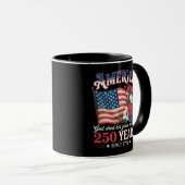 Amerika 250 Jaar Vlag Bloemstuk Mok (Voorkant rechts)