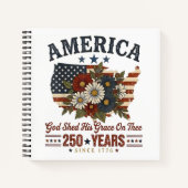 Amerika 250 Jaar Vlag Bloemstuk Notitieboek (Voorkant)