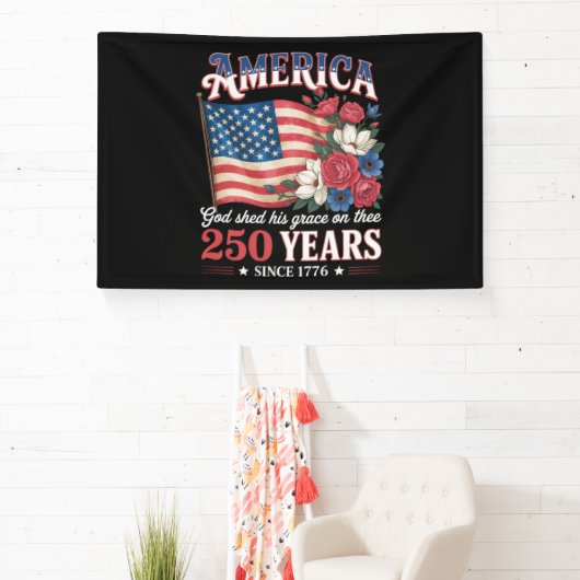 Amerika 250 Jaar Vlag Bloemstuk Spandoek (Insitu)