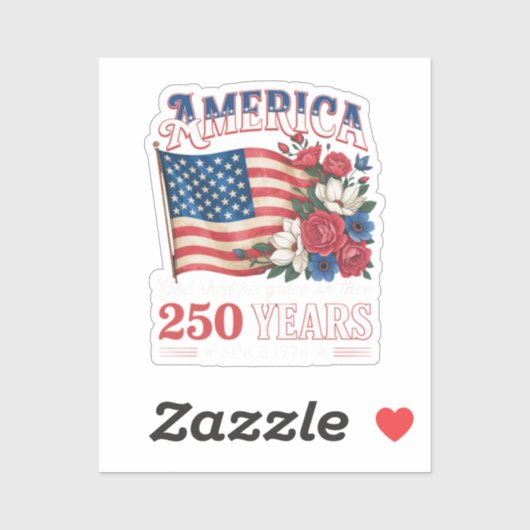 Amerika 250 Jaar Vlag Bloemstuk Sticker (Vel)