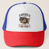 Amerika 250 Jaar Vlag Bloemstuk Trucker Pet (Voorkant)
