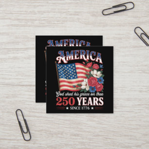 Amerika 250 Jaar Vlag Bloemstuk Vierkante Visitekaartje