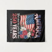 Amerika 250 Jaar Vlag Bloemstuk Wandkleed (Voorkant (horizontaal))