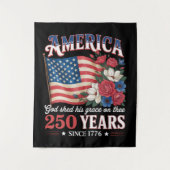 Amerika 250 Jaar Vlag Bloemstuk Wandkleed (Voorkant)