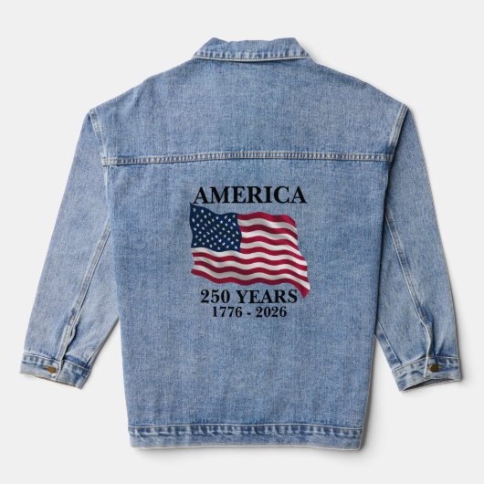 Amerika 250 Jaar Vlag Denim Jacket (Achterkant)