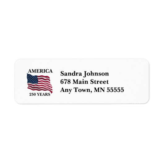 Amerika 250 Jaar Vlag Etiket (Voorkant)