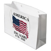 Amerika 250 Jaar Vlag Groot Cadeauzakje (Achterkant Gekanteld)
