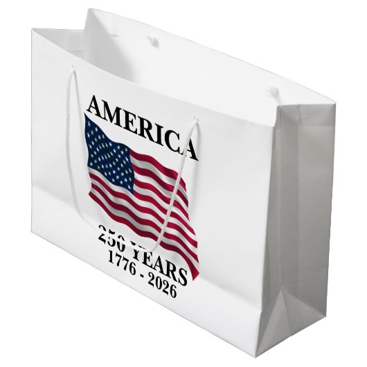 Amerika 250 Jaar Vlag Groot Cadeauzakje (Voorkant Gekanteld)