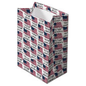 Amerika 250 Jaar Vlag Medium Cadeauzakje (Voorkant Gekanteld)