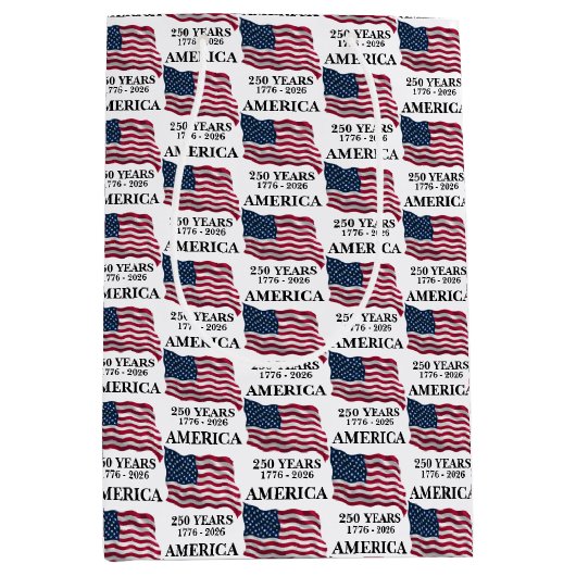 Amerika 250 Jaar Vlag Medium Cadeauzakje (Voorkant)