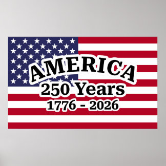 Amerika 250 Jaar Vlag Poster
