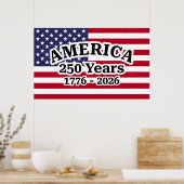 Amerika 250 Jaar Vlag Poster (Keuken)