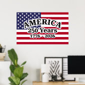 Amerika 250 Jaar Vlag Poster (Thuiskantoor)