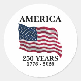 Amerika 250 Jaar Vlag Ronde Sticker