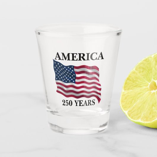 Amerika 250 Jaar Vlag Shot Glas (Voorkant)