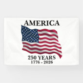 Amerika 250 Jaar Vlag Spandoek (Horizontaal)