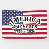 Amerika 250 Jaar Vlag Spandoek (Horizontaal)