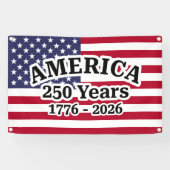 Amerika 250 Jaar Vlag Spandoek (Horizontaal)