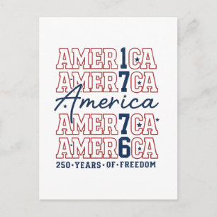 Amerika 250 Jaar Vrijheid – 1776-2026 Patriotisch Briefkaart