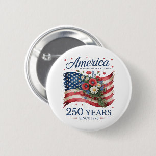Amerika 250 Jaar Vrijheid 1776 2026 Ronde Button 5,7 Cm