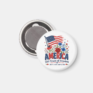 Amerika 250 Jaar Vrijheid Bloemenvlag Magneet