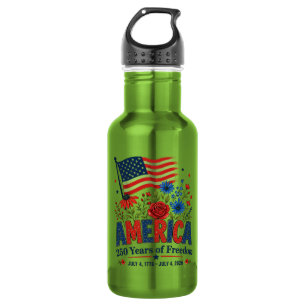Amerika 250 Jaar Vrijheid Bloemenvlag Waterfles