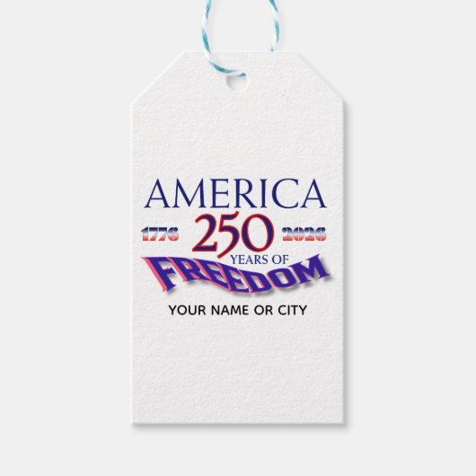 AMERIKA 250 JAAR VRIJHEID CADEAULABEL (Voorkant)