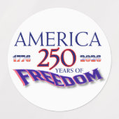 Amerika 250 jaar vrijheid labels (Design 2)