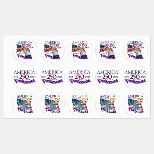Amerika 250 jaar vrijheid labels (Vel)