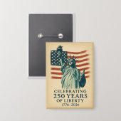 Amerika 250 Jaar Vrijheid Patriotistische Viering Button (Voorkant / Achterkant)