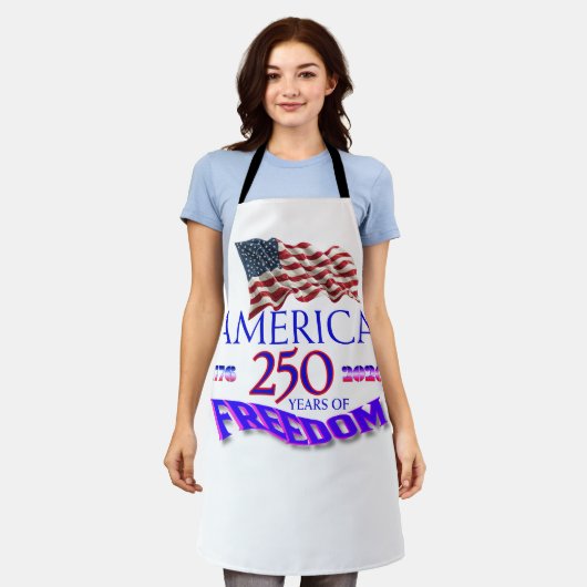 Amerika 250 jaar vrijheid schort (Gedragen)