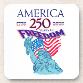 AMERIKA 250 JAAR VRIJHEID STANDBEELD VAN DE VRIJHE BIER ONDERZETTER