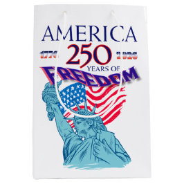 AMERIKA 250 JAAR VRIJHEID STANDBEELD VAN DE VRIJHE MEDIUM CADEAUZAKJE