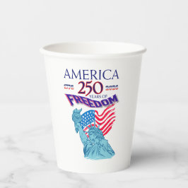 AMERIKA 250 JAAR VRIJHEID STANDBEELD VAN DE VRIJHE PAPIEREN BEKERS