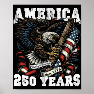 Amerika 250 Jaar Vrijheid Vintage Adelaar 1776 202 Poster