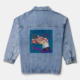 Amerika 250 Jaar Vrijheidsvlag met Steenarend Denim Jacket