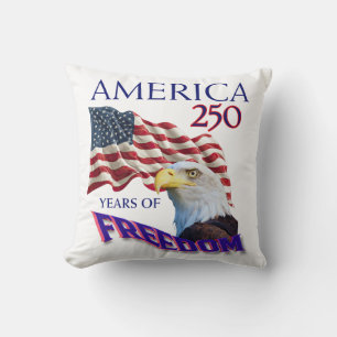 Amerika 250 Jaar Vrijheidsvlag met Steenarend Kussen