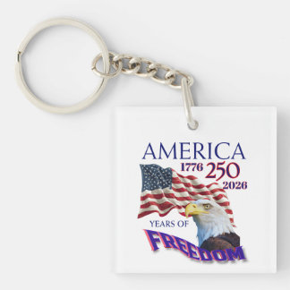 Amerika 250 Jaar Vrijheidsvlag met Steenarend Sleutelhanger