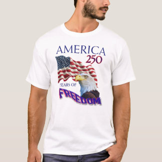 Amerika 250 Jaar Vrijheidsvlag met Steenarend T-shirt