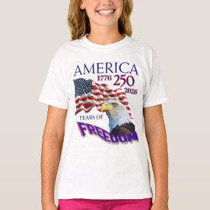 Amerika 250 Jaar Vrijheidsvlag met Steenarend T-shirt