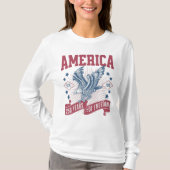 Amerika 250 Jubileum | Patriotic Bald Eagle T-shirt (Voorkant)