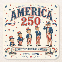 Amerika 250 kartonnen onderzetters