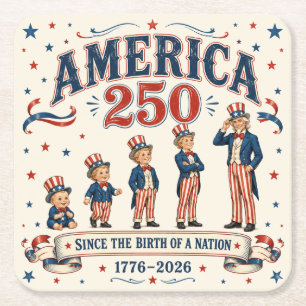 Amerika 250 kartonnen onderzetters